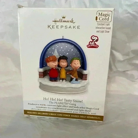 Hallmark Other - Hallmark Ornament Ho Ho Ho Tasty Snow The Peanuts Gang Magic Cord light show NEW